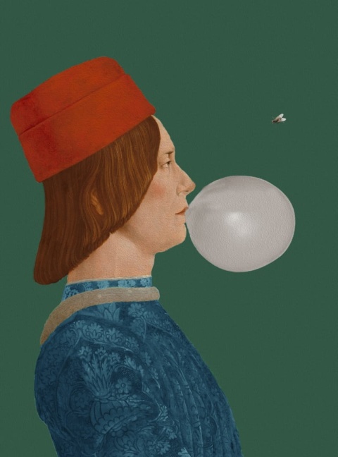 GRAPHIC ON CANVAS - Young Man with a Bow Tie