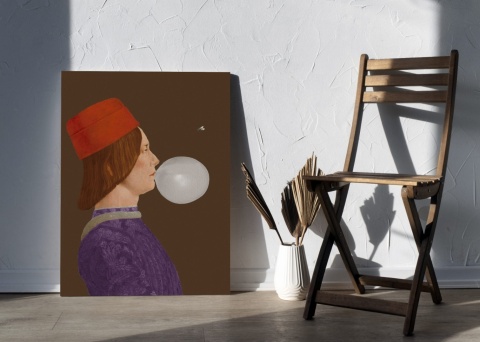 GRAPHIC ON CANVAS - Young Man with a Bow Tie