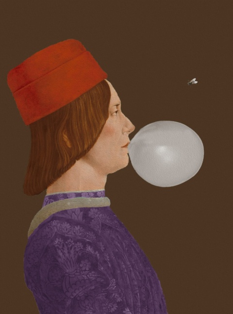 GRAPHIC ON CANVAS - Young Man with a Bow Tie