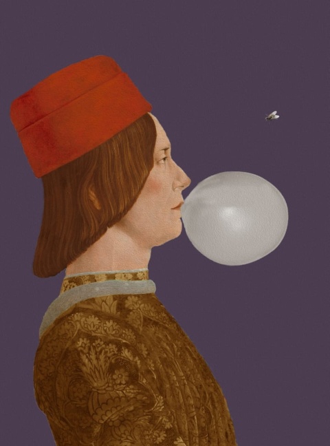 GRAPHIC ON CANVAS - Young Man with a Bow Tie