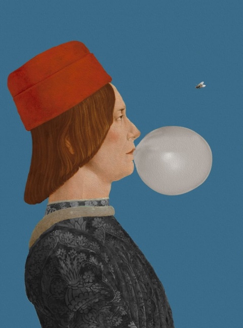 GRAPHIC ON CANVAS - Young Man with a Bow Tie