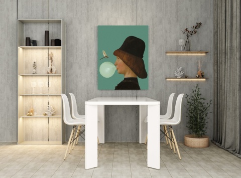 GRAFIKA NA PŁÓTNIE - Młodzieniec z Ważką