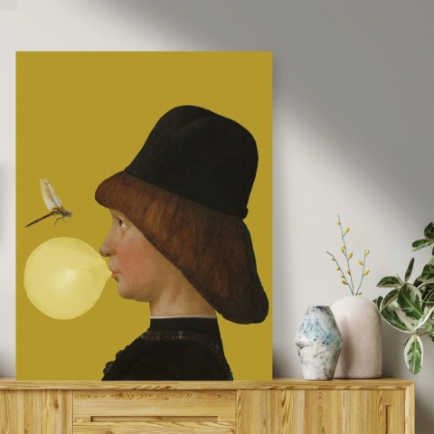 GRAFIKA NA PŁÓTNIE - Młodzieniec z Ważką