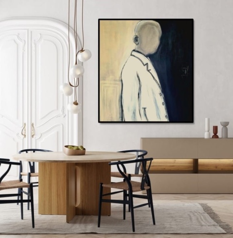 Abstrakcja LONELY Obraz na płótnie akryl 100x 100 cm