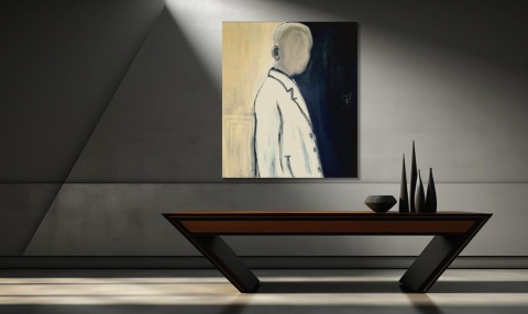 Abstrakcja LONELY Obraz na płótnie akryl 100x 100 cm