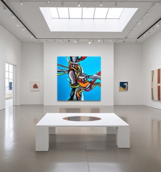 Abstrakcja TREE OF BLUE Obraz na płótnie akryl 100x 100 cm