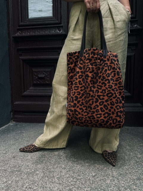 Torba Mr.m Cętki brązowe- uszy skóra naturalna