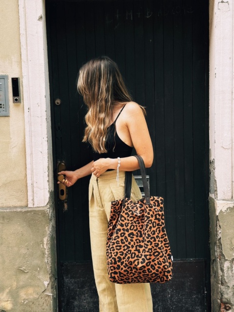 Torba Mr.m Cętki brązowe- uszy skóra naturalna