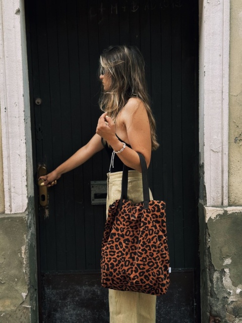 Torba Mr.m Cętki brązowe- uszy skóra naturalna