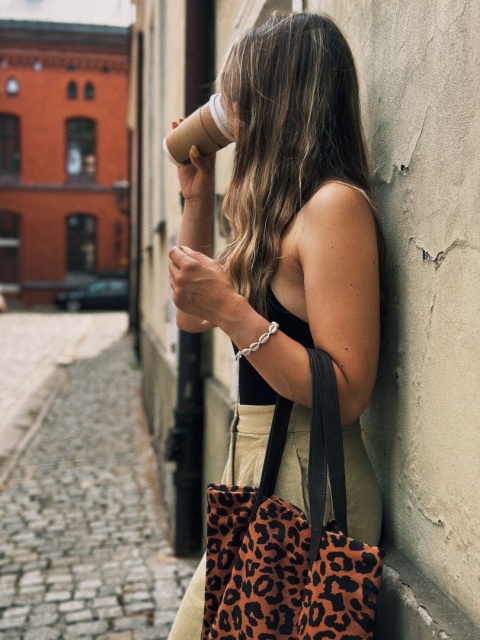 Torba Mr.m Cętki brązowe- uszy skóra naturalna