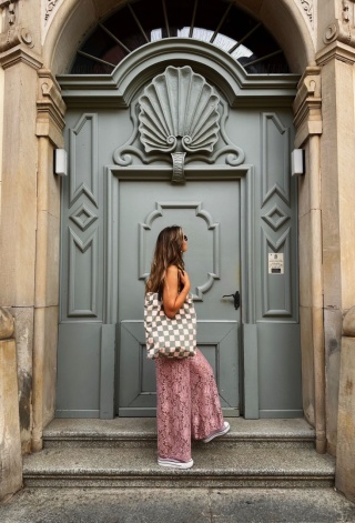 Mr.m Pixel Tasche Khaki - Ohren Naturleder