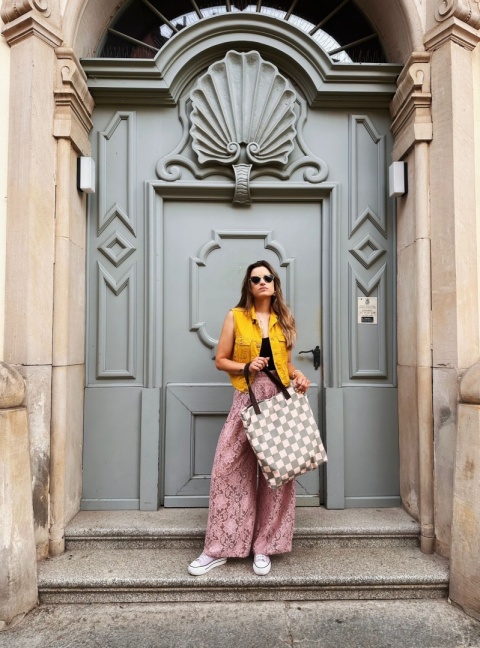 Torba Mr.m Pixel khaki- uszy skóra naturalna