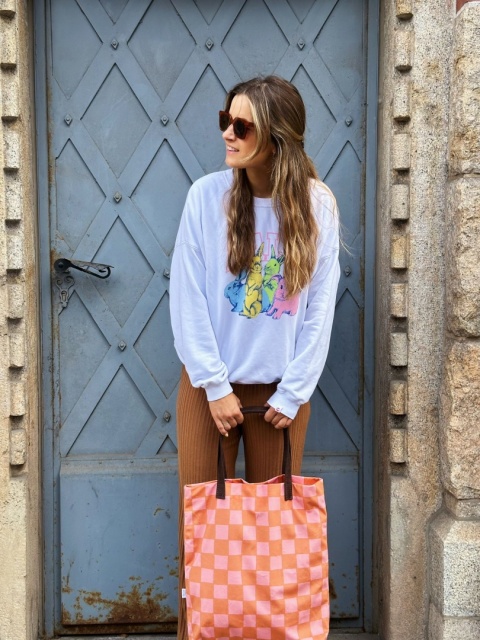 Torba Mr.m Pixel pomarańczowa - uszy skóra naturalna