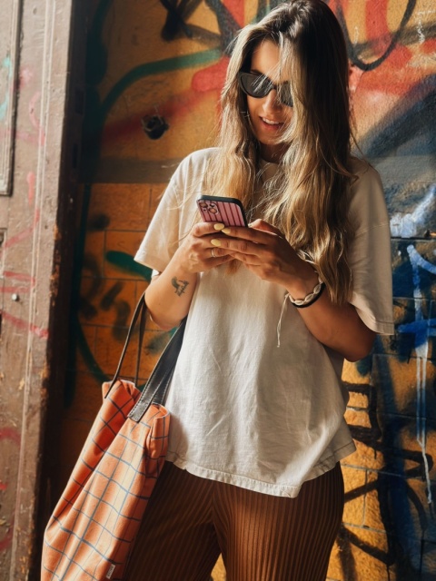 Torba Mr.m Pop pomarańczowa - uszy skóra naturalna