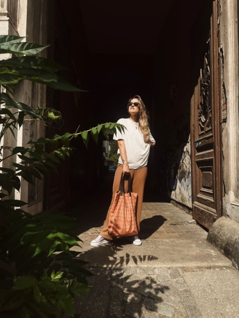 Torba Mr.m Pop pomarańczowa - uszy skóra naturalna