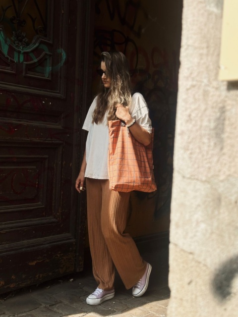 Torba Mr.m Pop pomarańczowa - uszy skóra naturalna