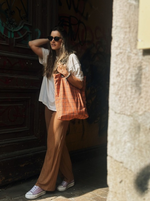 Torba Mr.m Pop pomarańczowa - uszy skóra naturalna