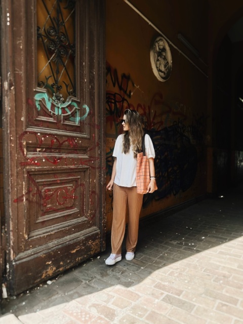 Torba Mr.m Pop pomarańczowa - uszy skóra naturalna