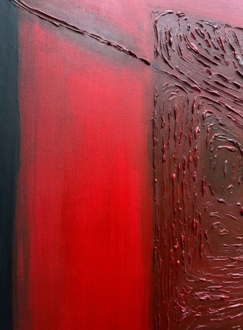 VARIATION OF RED Acrylic painting on canvas 120 x 120 cm