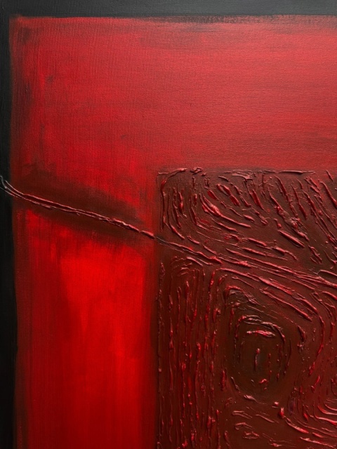 VARIATION OF RED Acrylic painting on canvas 120 x 120 cm