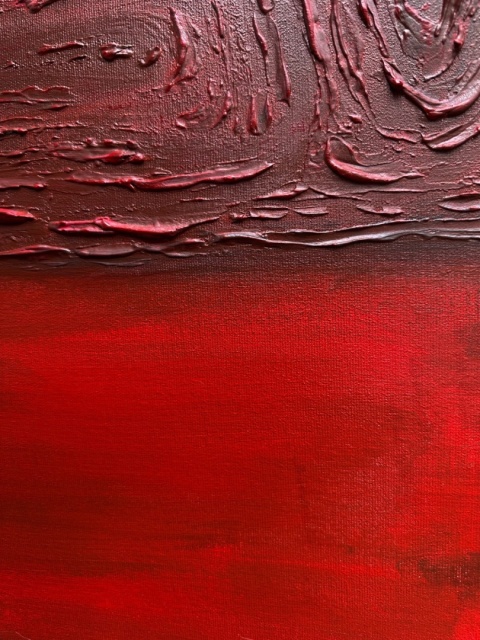 VARIATION OF RED Acrylic painting on canvas 120 x 120 cm