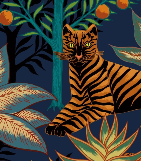 Tapeta Gold Tigers od Wallcolors