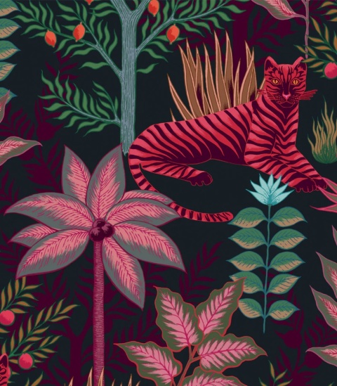 Gold Tigers Black wallpaper by Wallcolors