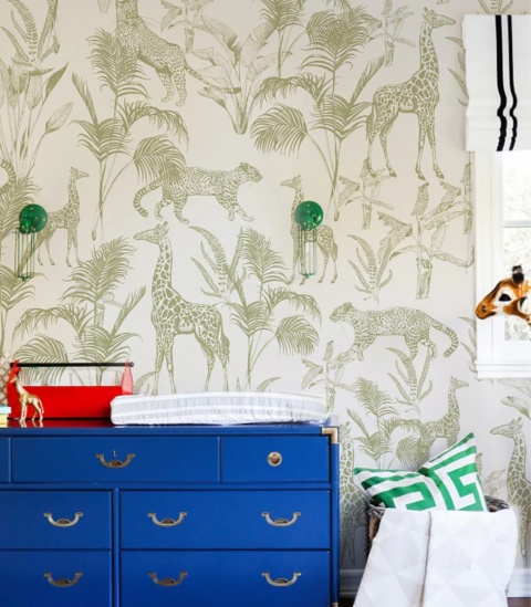 Safari Green Tapete von Wallcolors