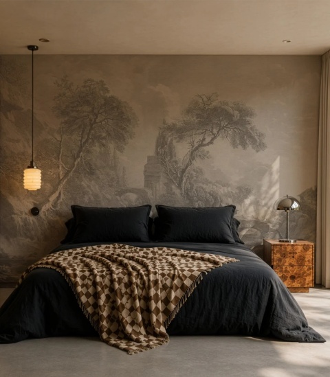 Ethereal Valley Beige Tapete von Wallcolors