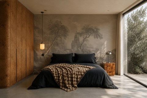 Ethereal Valley Beige Tapete von Wallcolors