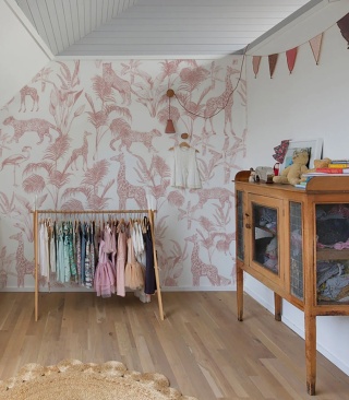 Safari Pink Tapete von Wallcolors