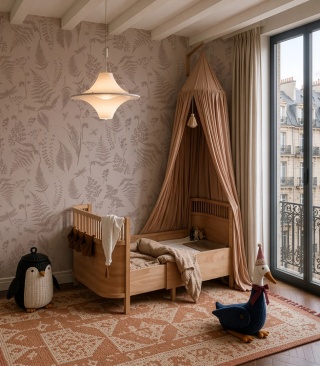 Woodland Whisper Light Pink Tapete von Wallcolors