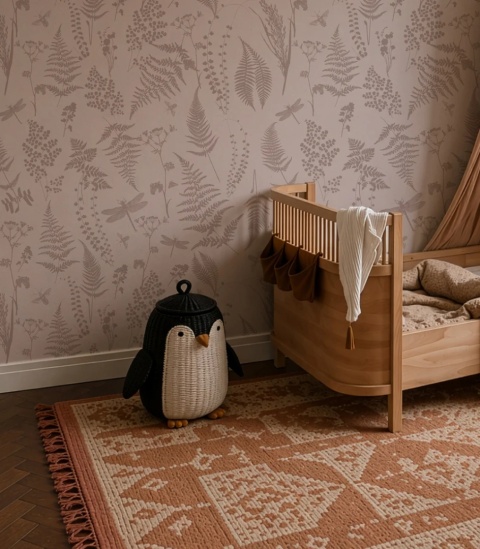 Tapeta Woodland Whisper Light Pink od Wallcolors