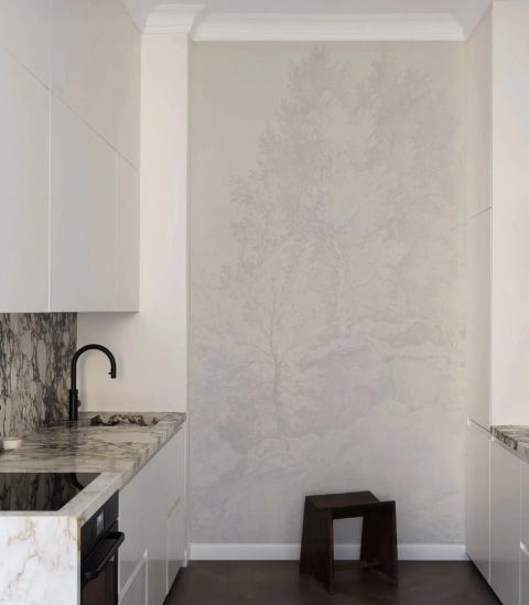 Tapeta Whispering Trees Blue od Wallcolors