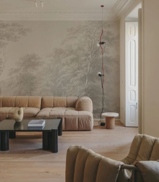 Tapeta Watercolor Grove Beige od Wallcolors