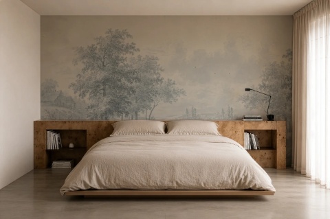 Rural Reverie Blue Tapete von Wallcolors