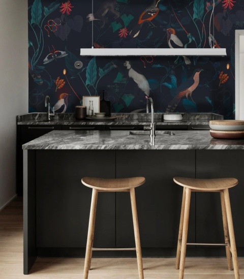 Tapeta Teal Blue Garden od Wallcolors