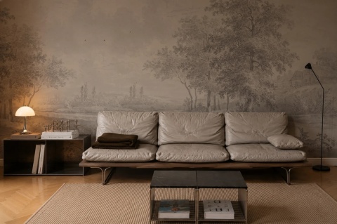 Rural Reverie Beige Tapete von Wallcolors