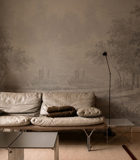 Rural Reverie Beige Tapete von Wallcolors
