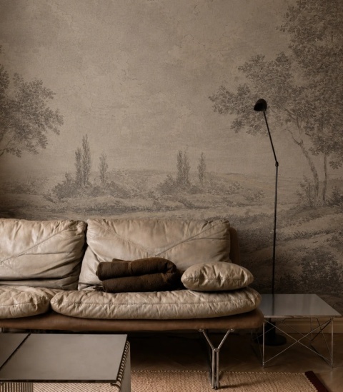 Rural Reverie Beige Tapete von Wallcolors