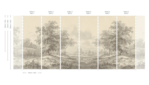 Rural Reverie Beige Tapete von Wallcolors