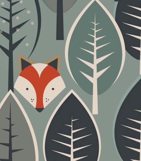 Tapeta Hidden Deers od Wallcolors