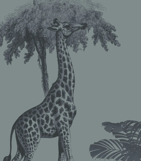 Tapeta Vintage Animals Dark Mint od Wallcolors