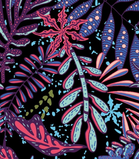 Tapeta Violet Leaves od Wallcolors