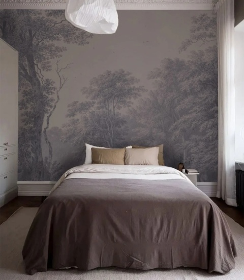 Tapeta Watercolor Grove Blue od Wallcolors