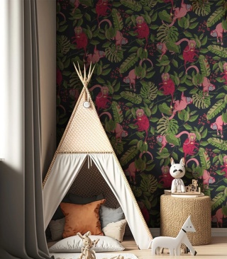 Tapeta Pink Monkey od Wallcolors
