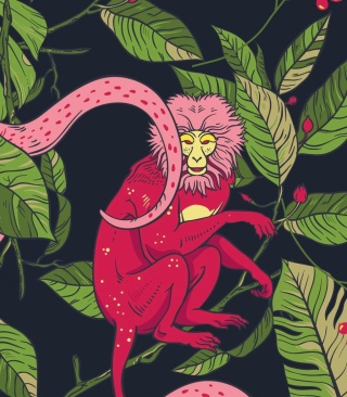 Tapeta Pink Monkey od Wallcolors