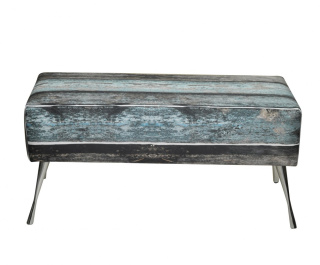 OLD WOOD upholstered bench