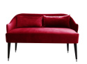 Emi velvet red upholstered sofa