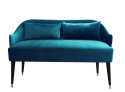 Emi velvet blue upholstered sofa